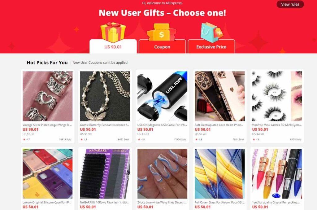aliexpress new user gifts